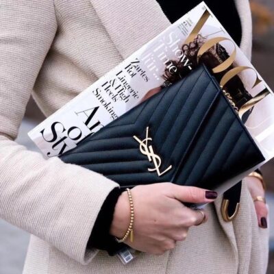 YSL Monogram Wallet On Chain BLACK