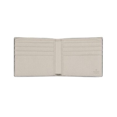 gucci White Print Leather Bi fold Wallet 1