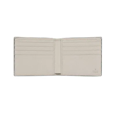 gucci White Print Leather Bi fold Wallet 1