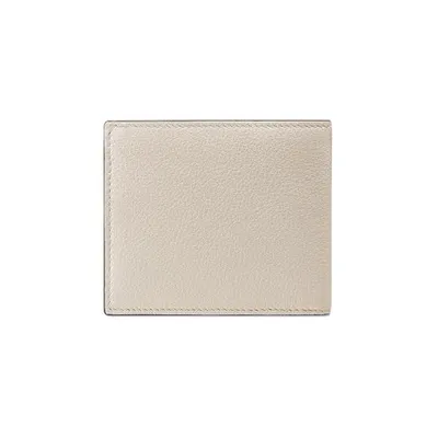 gucci White Print Leather Bi fold Wallet