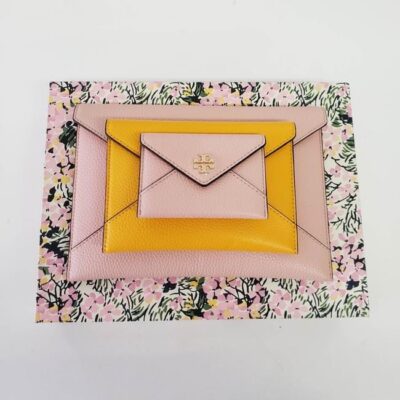 tory burch solar box 19 trio carter envelope quartzsolar special edition pinkyellow leather clutch 0 1 650 650