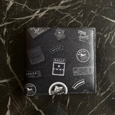 BALLY CALF PRINTED SHORT WALLET
