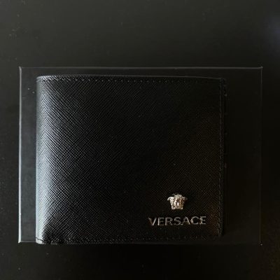VERSACE Medusa-studded leather bi-fold wallet