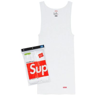 SUPREME HANES TAGLESS TANK TOP WHITE  1 Pieces (SIZE M)
