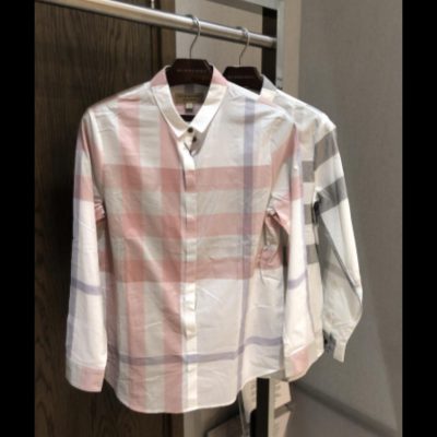 Burberry long sleeve shirt pink-L size