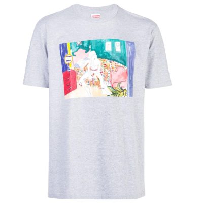 Supreme bedroom print T-shirt-grey