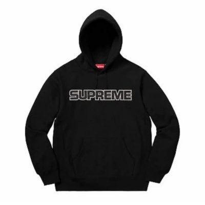 Supreme Supreme Perforated Leather Hooded Sweatshirt Black L FW18