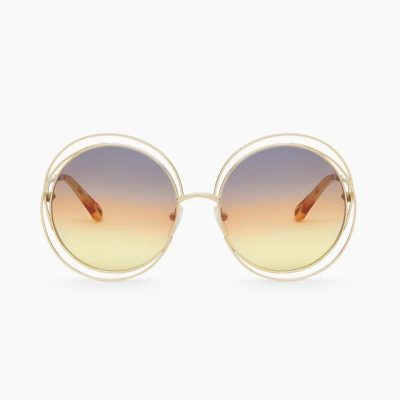 Carlina Petite round sunglasses in metal