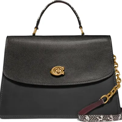 Coach Parker 32 Genuine Snakeskin & Leather Top Handle Bag