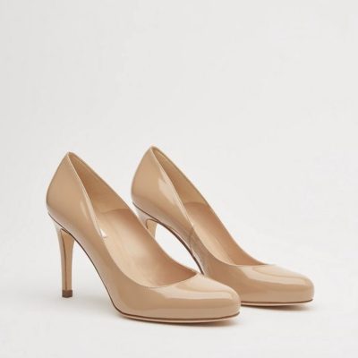 LK BENNETT STILA TRENCH PATENT COURTS-ALMOND TOE
