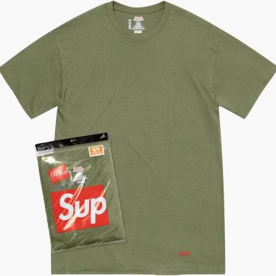 Supreme Hanes Tagless Tees 'Olive'