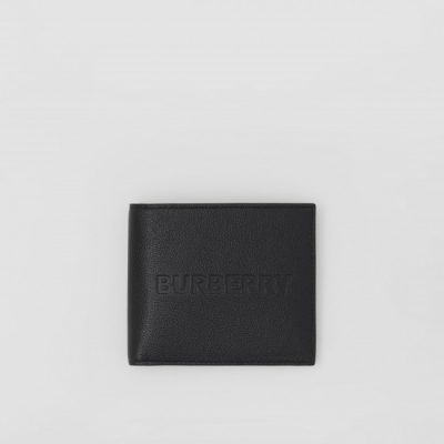 Burberry Logo Embossed Leather Bifold Wallet