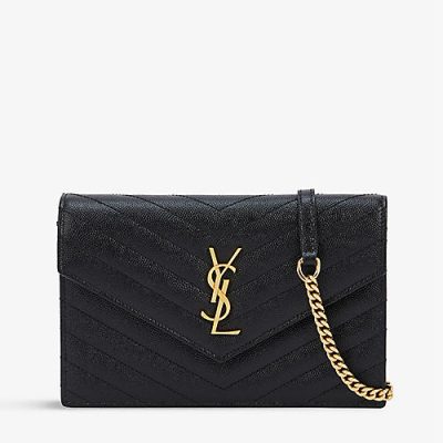 Monogram leather wallet-on-chain