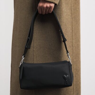 AMI Paris Canvas Marcel Messenger Bag - Image 5