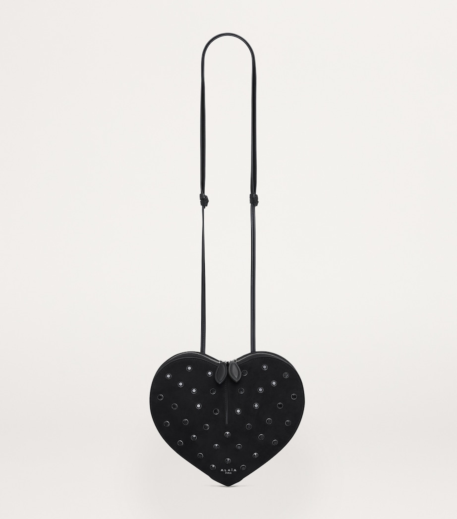 Alaïa Suede Embellished Le Coeur Shoulder Bag - Image 2