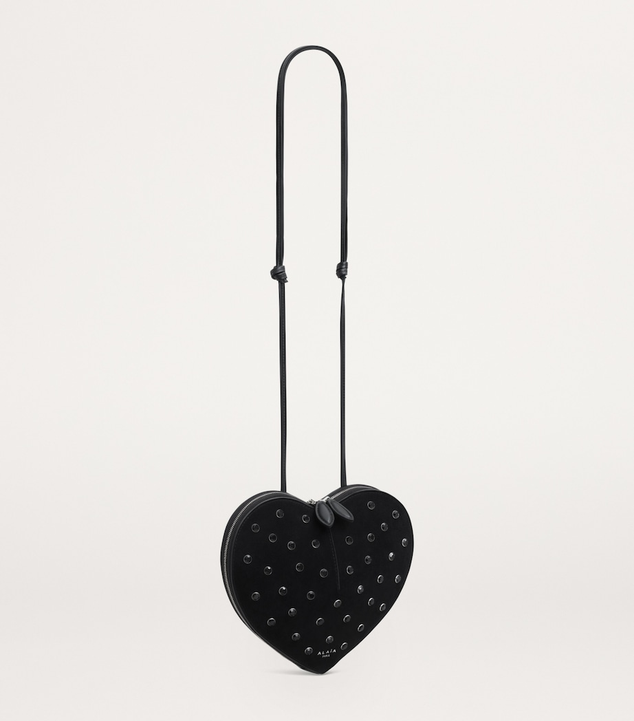 Alaïa Suede Embellished Le Coeur Shoulder Bag - Image 3