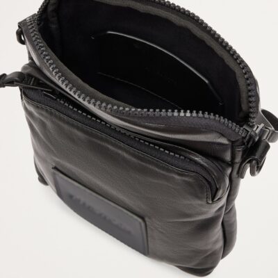 AllSaints Leather Falcon Cross-Body Bag - Image 4