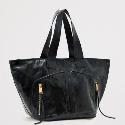 AllSaints Leather Jean Rey Tote Bag - Image 4