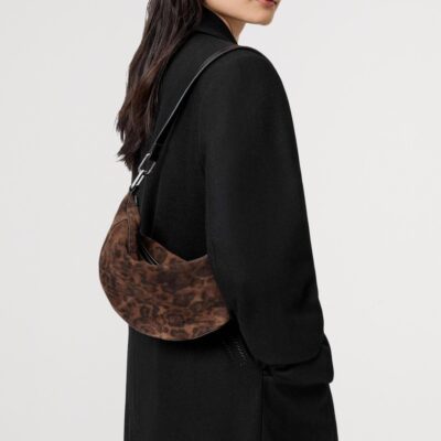 AllSaints Micro Suede Luna Leppo Shoulder Bag - Image 2