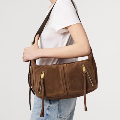 AllSaints Suede Jean Rey Shoulder Bag - Image 5