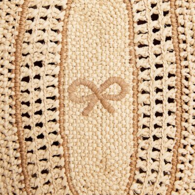 Anya Hindmarch Raffia Leather-Trim Bow Shoulder Bag - Image 5