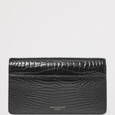 Aspinal Of London Croc-Embossed Leather Mayfair 2 Clutch Bag - Image 3