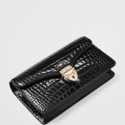 Aspinal Of London Croc-Embossed Leather Mayfair 2 Clutch Bag - Image 4