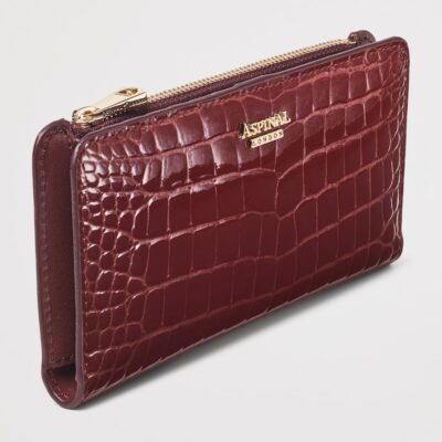 Aspinal Of London Large Leather Croc-Embossed Mayfair Purse - Image 2
