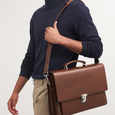 Aspinal Of London Leather City Laptop Briefcase - Image 2