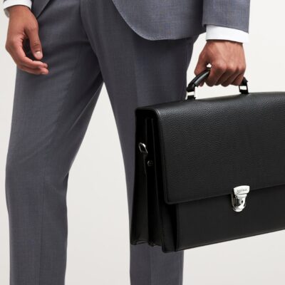 Aspinal Of London Leather City Laptop Briefcase - Image 5