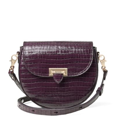 Aspinal Of London Leather Croc-Embossed Portobello Cross-Body Bag - Image 1