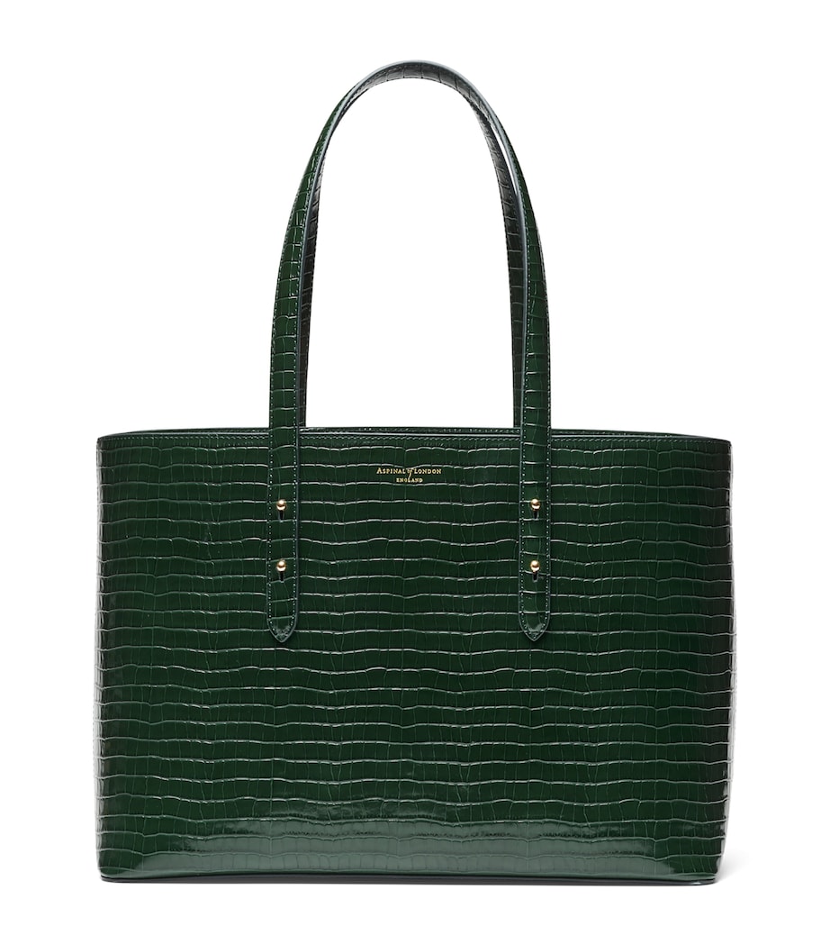 Aspinal Of London Leather Croc-Embossed Regent Tote Bag - Image 1