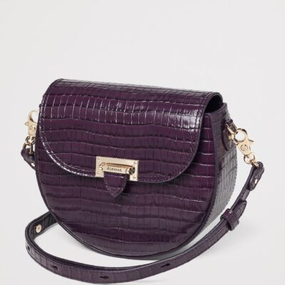 Aspinal Of London Leather Croc-Embossed Portobello Cross-Body Bag - Image 2