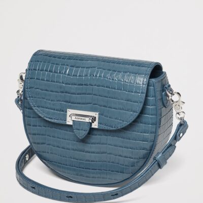 Aspinal Of London Leather Croc-Embossed Portobello Cross-Body Bag - Image 2