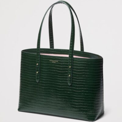 Aspinal Of London Leather Croc-Embossed Regent Tote Bag - Image 2