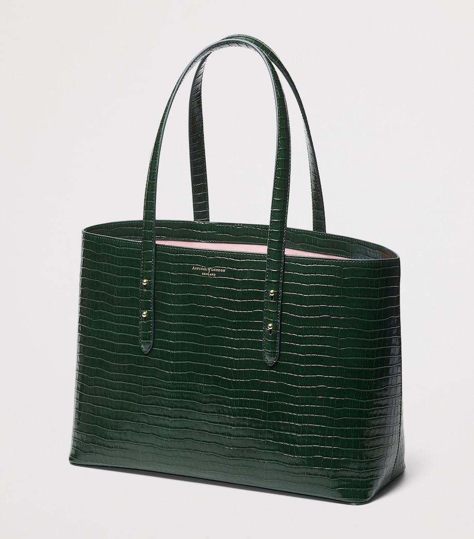 Aspinal Of London Leather Croc-Embossed Regent Tote Bag - Image 2