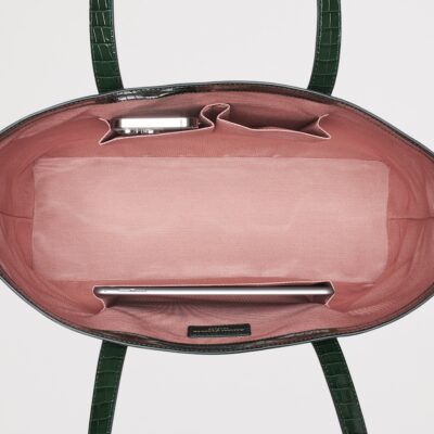 Aspinal Of London Leather Croc-Embossed Regent Tote Bag - Image 3