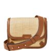 Aspinal Of London Leather Raffia-Front Ella Cross-Body Bag - Image 1