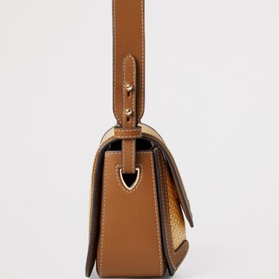 Aspinal Of London Leather Raffia-Front Ella Cross-Body Bag - Image 4
