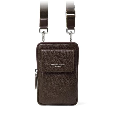 Aspinal Of London Leather Reporter Cross-Body Phone Pouch - Image 1