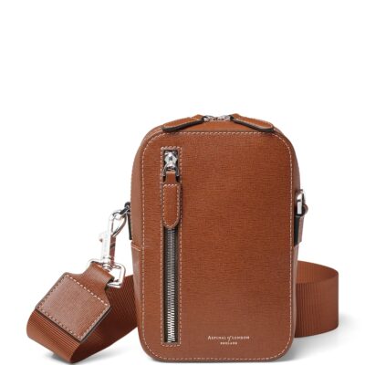 Aspinal Of London Leather Reporter North South Cross-Body Bag - Image 1