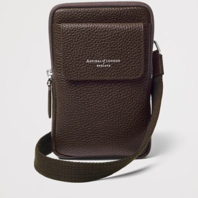 Aspinal Of London Leather Reporter Cross-Body Phone Pouch - Image 3
