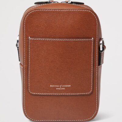 Aspinal Of London Leather Reporter North South Cross-Body Bag - Image 3