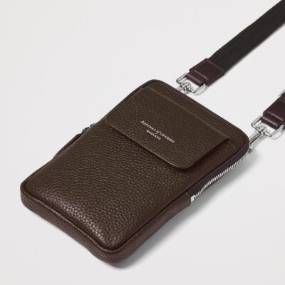 Aspinal Of London Leather Reporter Cross-Body Phone Pouch - Image 4