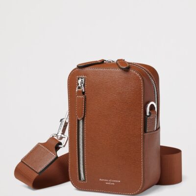 Aspinal Of London Leather Reporter North South Cross-Body Bag - Image 4