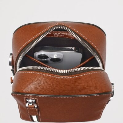 Aspinal Of London Leather Reporter North South Cross-Body Bag - Image 5