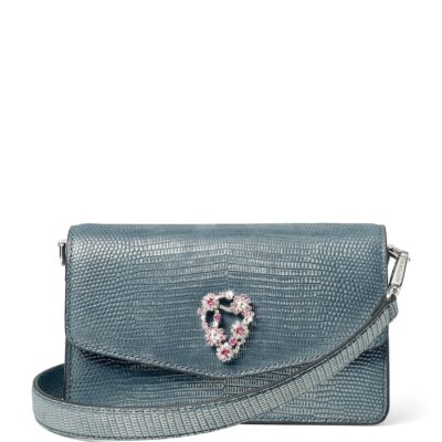 Aspinal Of London Leather Snakeskin-Embossed Eliza Clutch Bag - Image 1