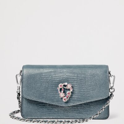 Aspinal Of London Leather Snakeskin-Embossed Eliza Clutch Bag - Image 2