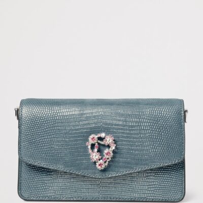 Aspinal Of London Leather Snakeskin-Embossed Eliza Clutch Bag - Image 3