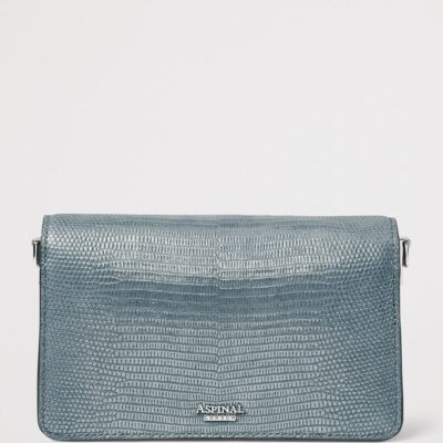 Aspinal Of London Leather Snakeskin-Embossed Eliza Clutch Bag - Image 4